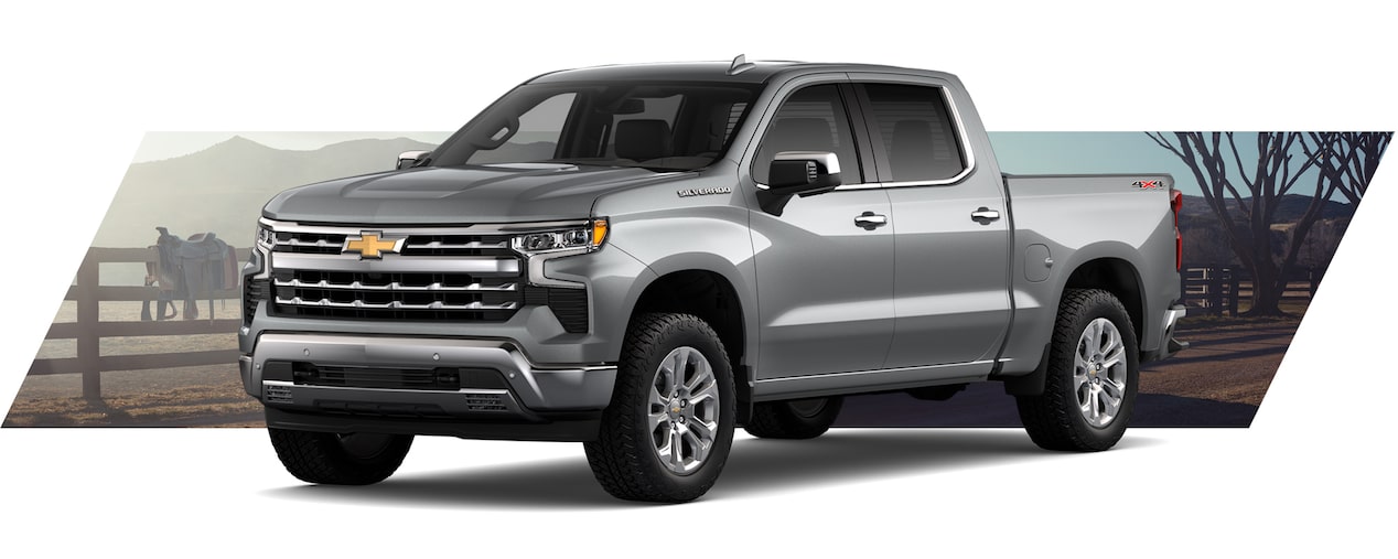 Chevrolet Silverado pickup gris exhibiendo potencia todoterreno y robustez ideal para aventuras