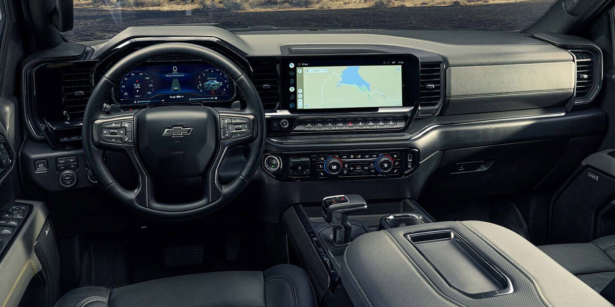Vista completa del tablero de la Chevrolet Silverado.