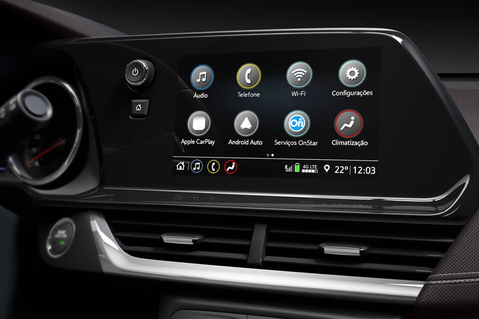 Detalle de la pantalla de la pick up Chevrolet Montana